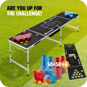 Drink Pong Table - height adjustable, foldable, drinks compartment