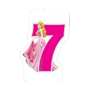 Disney Princess Aurora 7th Birthday Candle Pink/White (One Size)