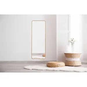 Kallas Metal Flat Wall Mirror Brass