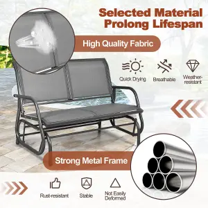 Costway Outdoor Swing Glider Chair 2-Person Patio Garden Rocking Swing Bench Loveseat