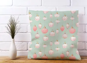 Christmas Decorations Pink And Green Cushions 60cm x 60cm