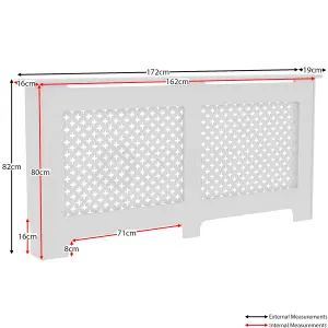 Vida Designs Oxford Extra Large White Radiator Cover