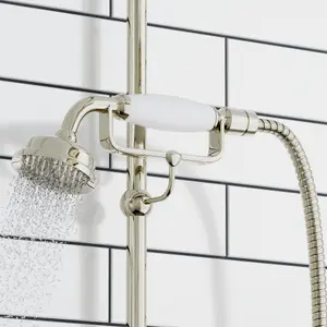 ENKI Gold Telephone Style Solid Brass Shower Riser Rail B12