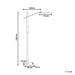 LED Floor Lamp Silver AQUARIUS