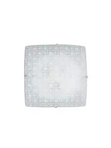 Luminosa PAMELA LED Patterned Glass Flush Ceiling Light White 1480lm 4000K 30x30cm