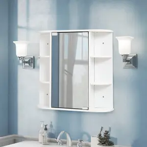 White Wall Mount Bathroom Mirror Cabinet 630 x 660 mm