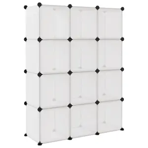 Berkfield Storage Cube Organiser with 12 Cubes Transparent PP