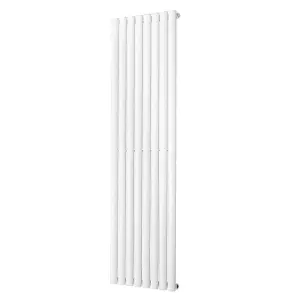 G-Rad White Single Oval Panel Vertical Radiator - (H) 1800 x (W) 480mm