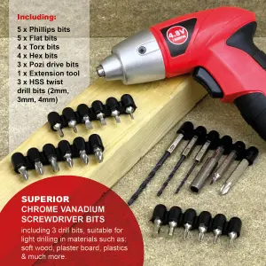 Mini Rechargeable Cordless Electric Screwdriver Drill Tool + Bits + Flexible Extension