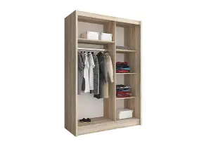 Maja Sliding Door Wardrobe with 1 Mirror 130cm in Grey