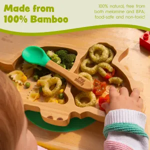 Bamboo Baby Weaning Fork with Silicone Tip - Green