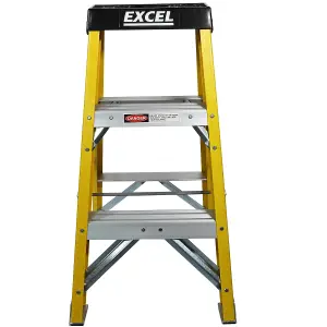 Excel Electricians Fibreglass Step Ladder 2 Tread 0.76m Heavy Duty