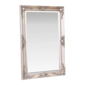 Villanova Solid Wood Flat Wall Mirror Champagne / 90cm H x 60cm W