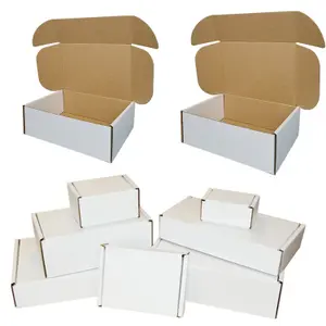 25 x White 12x10x4" Strong Single Wall Die Cut Packing Shipping Boxes