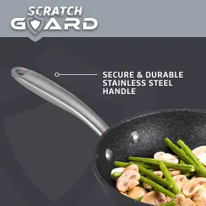 Prestige Scratch Guard Black Round Induction Suitable Dishwasher Safe Non-Stick Cookware Pan Set Pack of 5