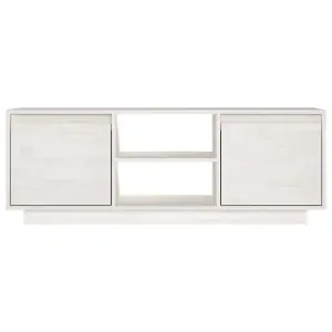 Berkfield TV Cabinet White 110x30x40 cm Solid Pinewood