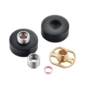 ENKI Black Round Easy Fix Brass Bracket Kit for Shower Valves