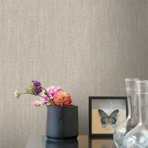 Grandeco Claus Plain Woven Grasscloth Textured Wallpaper, Light Grey