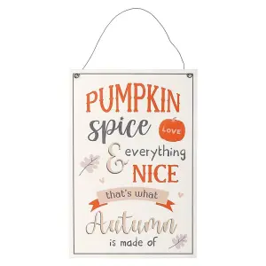 Something Different Pumpkin Spice MDF Plaque Off White/Orange/Grey (One Size)