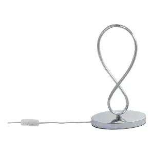 GoodHome Carnavon Modern Light grey Chrome effect Table light