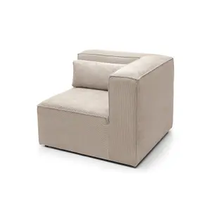 Doris Corner Unit Module in Beige Cord Chenille