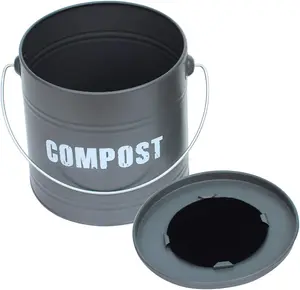 simpa 8L Grey Compost Food Waste Recycling Bin Caddy