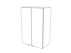 GoodHome Imandra Deep Gloss Grey Double Bathroom Wall cabinet (H)90cm (W)60cm