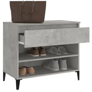 Berkfield Shoe Cabinet Concrete Grey 70x36x60 cm Engineered Wood