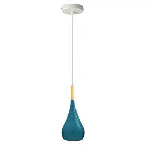 Byrd 1 - Light White Single Pendant Cyan Blue