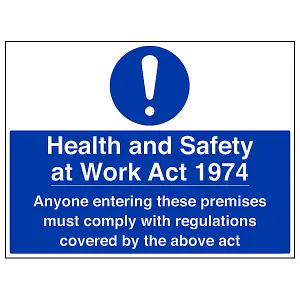 Health And Safety At Work Act 1974 Sign - Rigid Plastic - 600x450mm (x3)