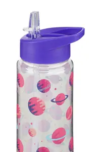 Interiors by Premier Durable Purple Space Water Bottle, Portable Spout Lock Bottle, Robust PP Plastic Transparent Outer Bottle