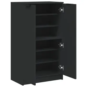 Berkfield Shoe Cabinet Black 59x35x100 cm Engineered Wood