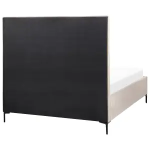 Velvet EU Double Size Ottoman Bed Taupe SEZANNE