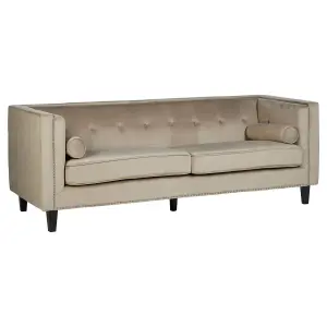 Interiors by Premier Felisa 3 Seat Mink Velvet Sofa