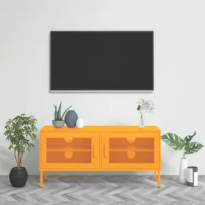 Berkfield TV Cabinet Mustard Yellow 105x35x50 cm Steel