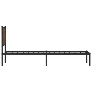 Berkfield Metal Bed Frame without Mattress Brown Oak 80x200 cm