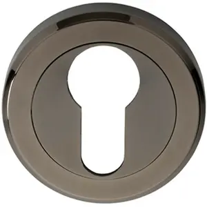 50mm Euro Profile Round Escutcheon Beveled Edge Concealed Fix Black Nickel