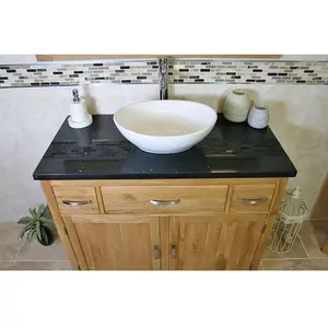 Nya 1000mm Single Bathroom Vanity with Vessel Ceramic Basin Black