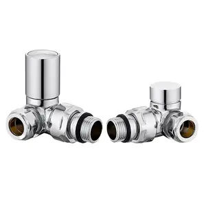 Pair Of Round Chrome Corner Radiator Valves