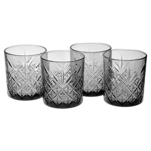 URBNLIVING 345ml 8 Pcs Whisky Scotch Vodka Tumbler Grey Glassware Sets