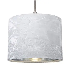 Modern Crushed Velvet Lamp Shade with Shiny Paper Inner White / 18cm H x 25cm W x 25cm D