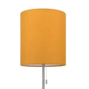 GoodHome Penistone Straight Brushed Mustard Chrome effect Table lamp