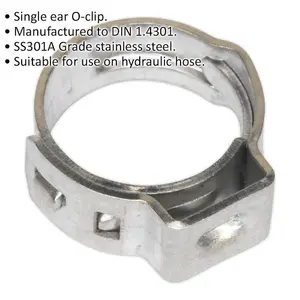 25 PACK Stainless Steel Single Ear O-Clip - 8.5mm to 10mm Diameter - Fixing