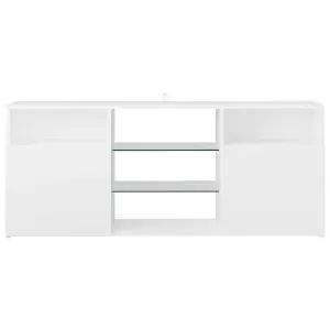 Berkfield TV Cabinet with LED Lights White 120x30x50 cm