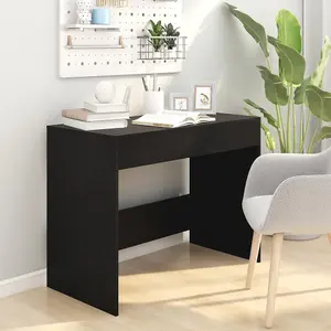 Berkfield Desk Black 101x50x76.5 cm Engineered Wood