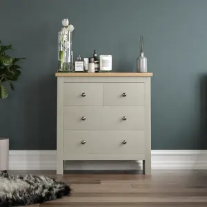 Vida Designs Arlington Grey 2+2 Drawer Chest (H)810mm (W)790mm (D)350mm