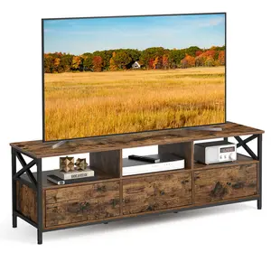 Adame TV Stand for TVs up to 65" Rustic Brown/Black