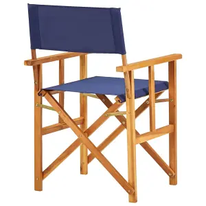 Berkfield Director's Chair Solid Acacia Wood Blue