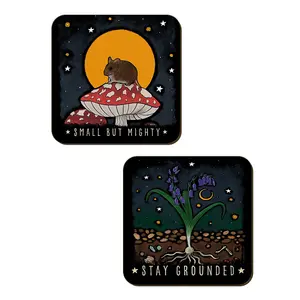 Magical Mushrooms Still Growing Coaster Set (Pack of 4) Multicoloured (One Size)