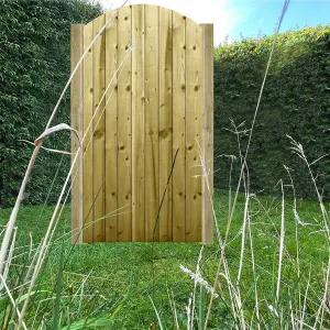 Premier Garden Supplies Pedestrian Gate 180cm (6ft) High x 90cm Wide Feather Edge Arch Top Fully Framed Single Swing Gate